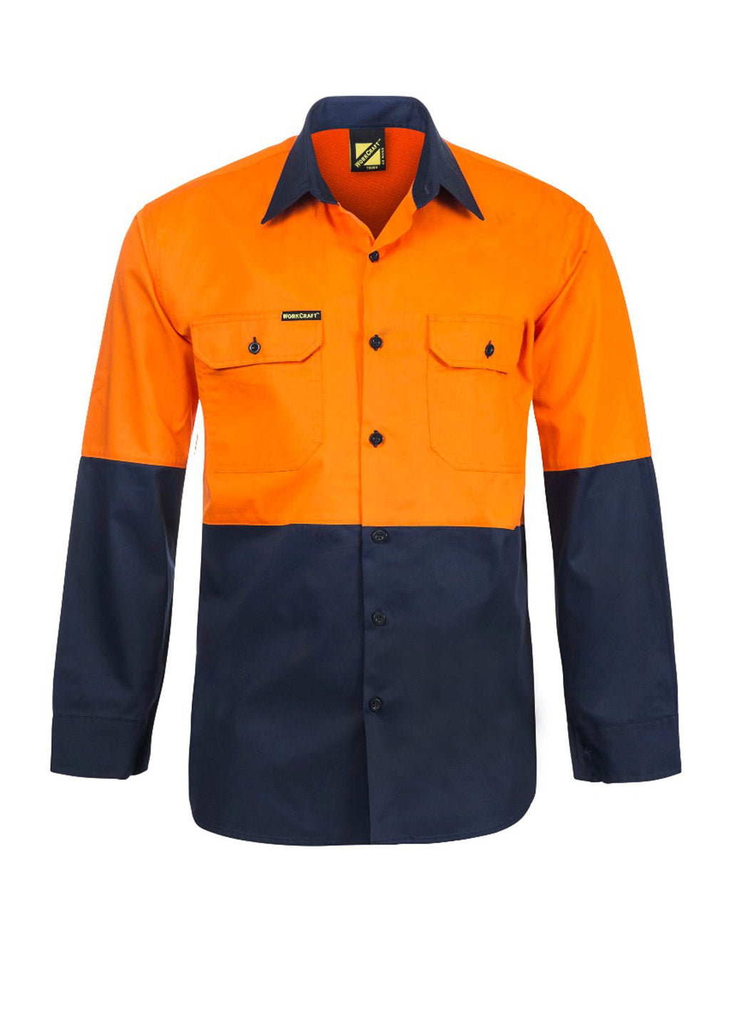 LIGHTWEIGHT HI VIS LONG SLEEVE VENTED COTTON DRILL SHIRT