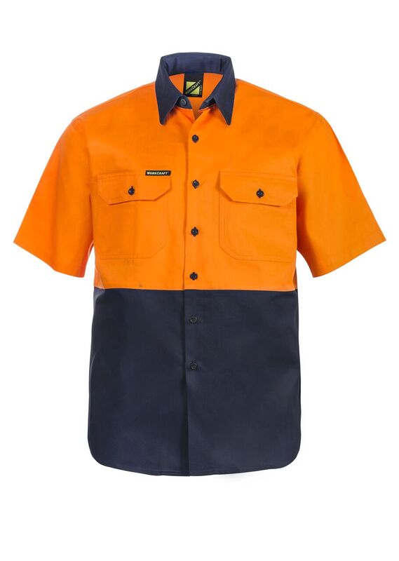 HI VIS SHORT SLEEVE COTTON DRILL SHIRT