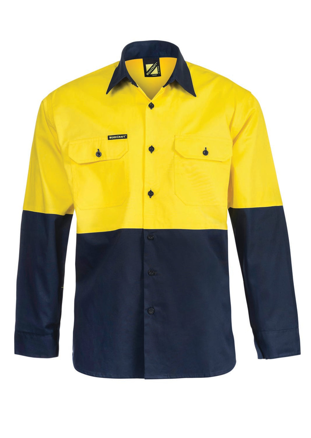 LIGHTWEIGHT HI VIS LONG SLEEVE VENTED COTTON DRILL SHIRT