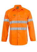 HI VIS LONG SLEEVE REFLECTIVE COTTON DRILL SHIRT