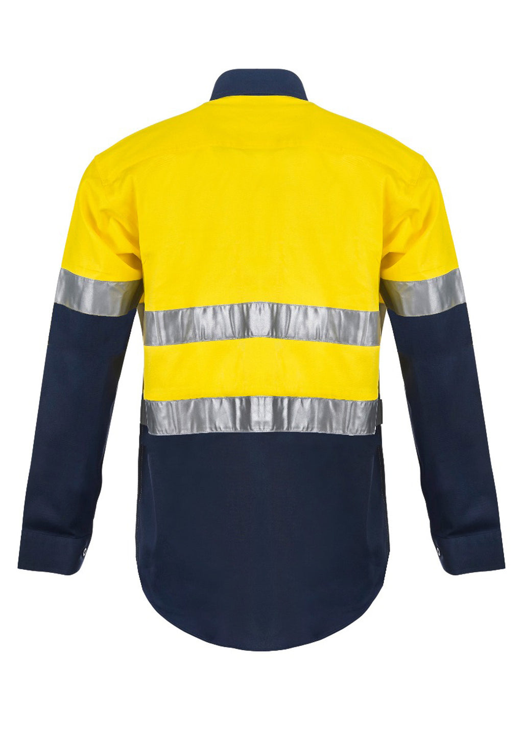 HI VIS LONG SLEEVE COTTON DRILL INDUSTRIAL LAUNDRY REFLECTIVE SHIRT
