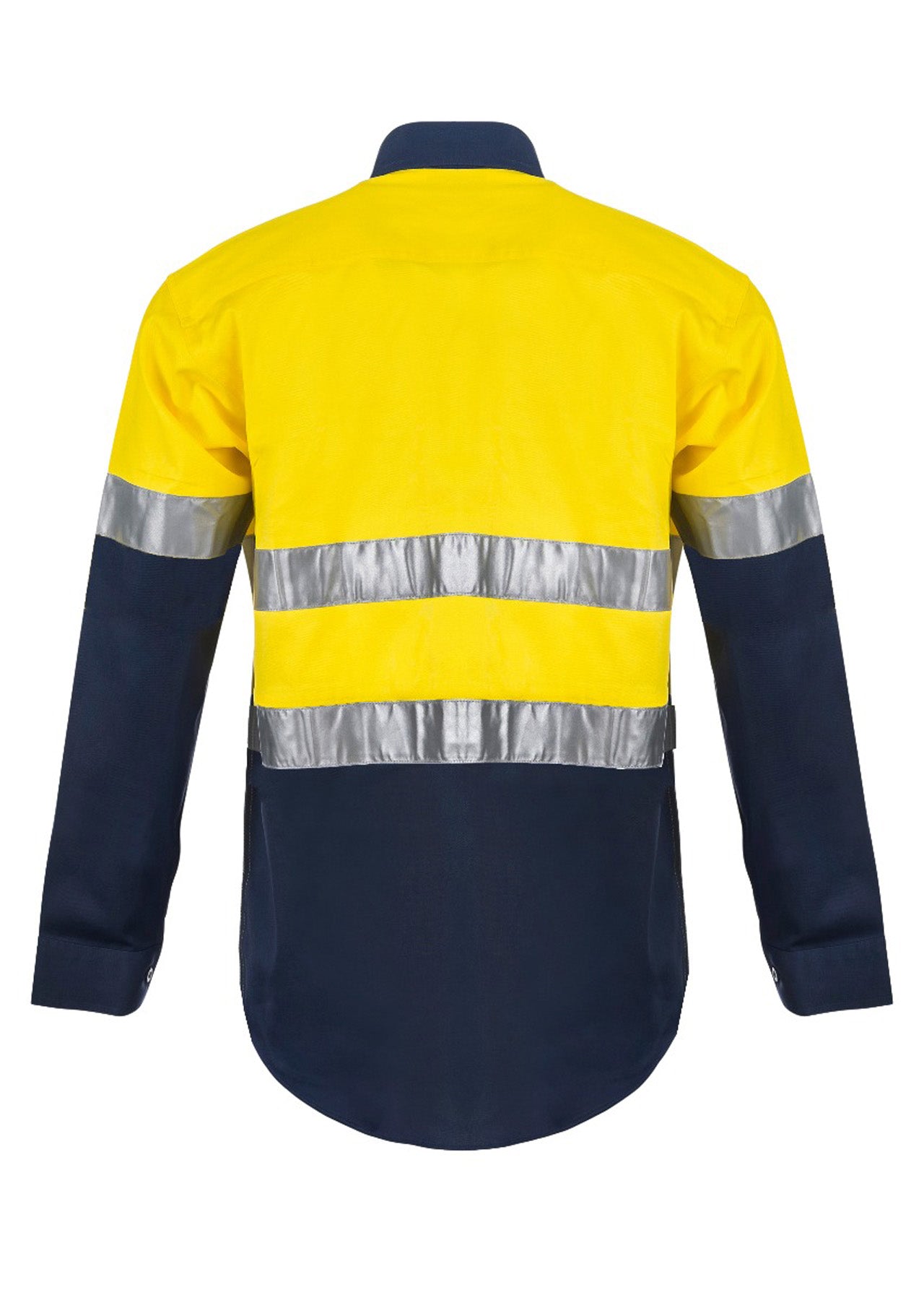 HI VIS LONG SLEEVE COTTON DRILL REFLECTIVE SHIRT