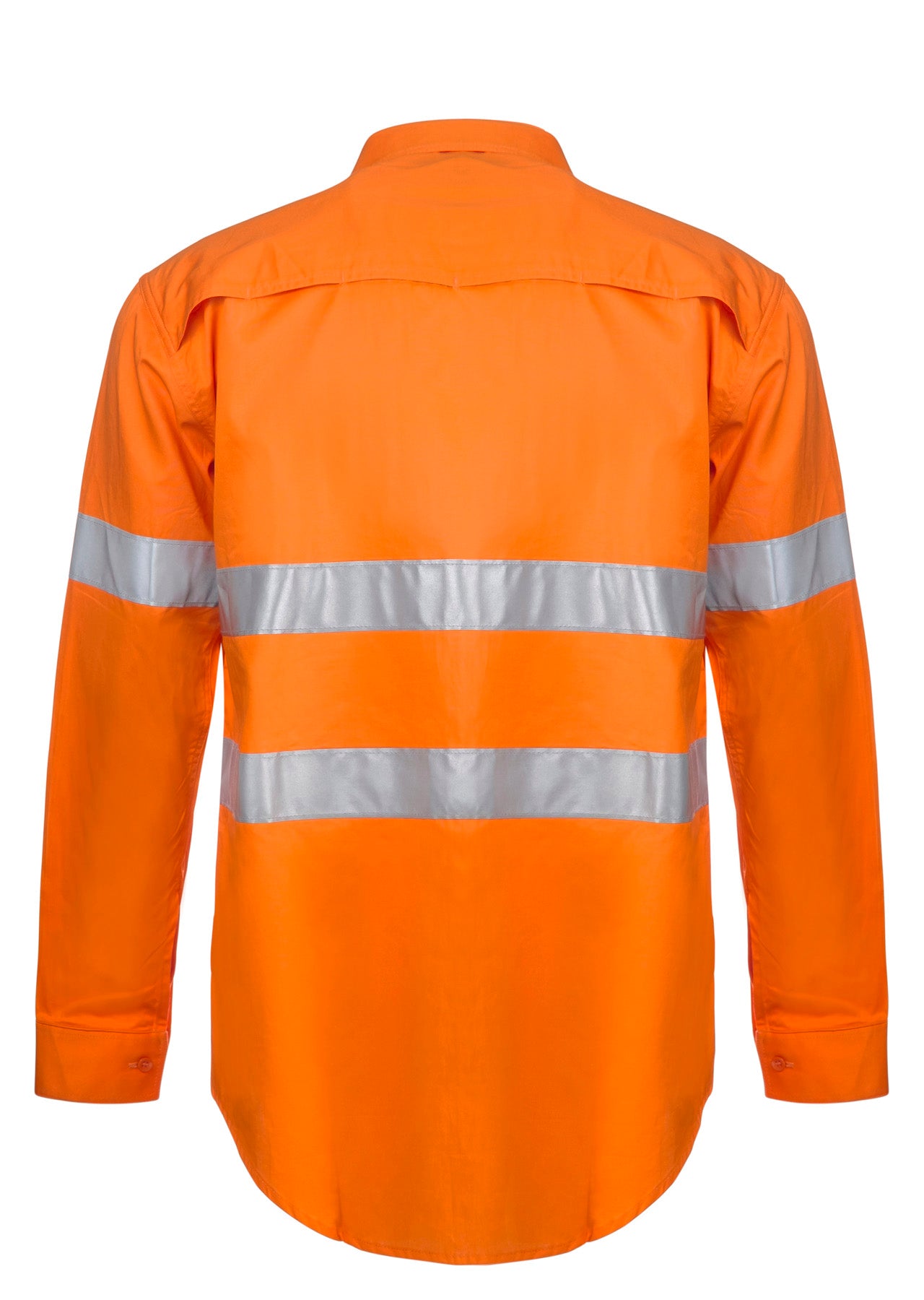 LIGHTWEIGHT HI VIS LONG SLEEVE VENTED COTTON DRILL REFLECTIVE SHIRT