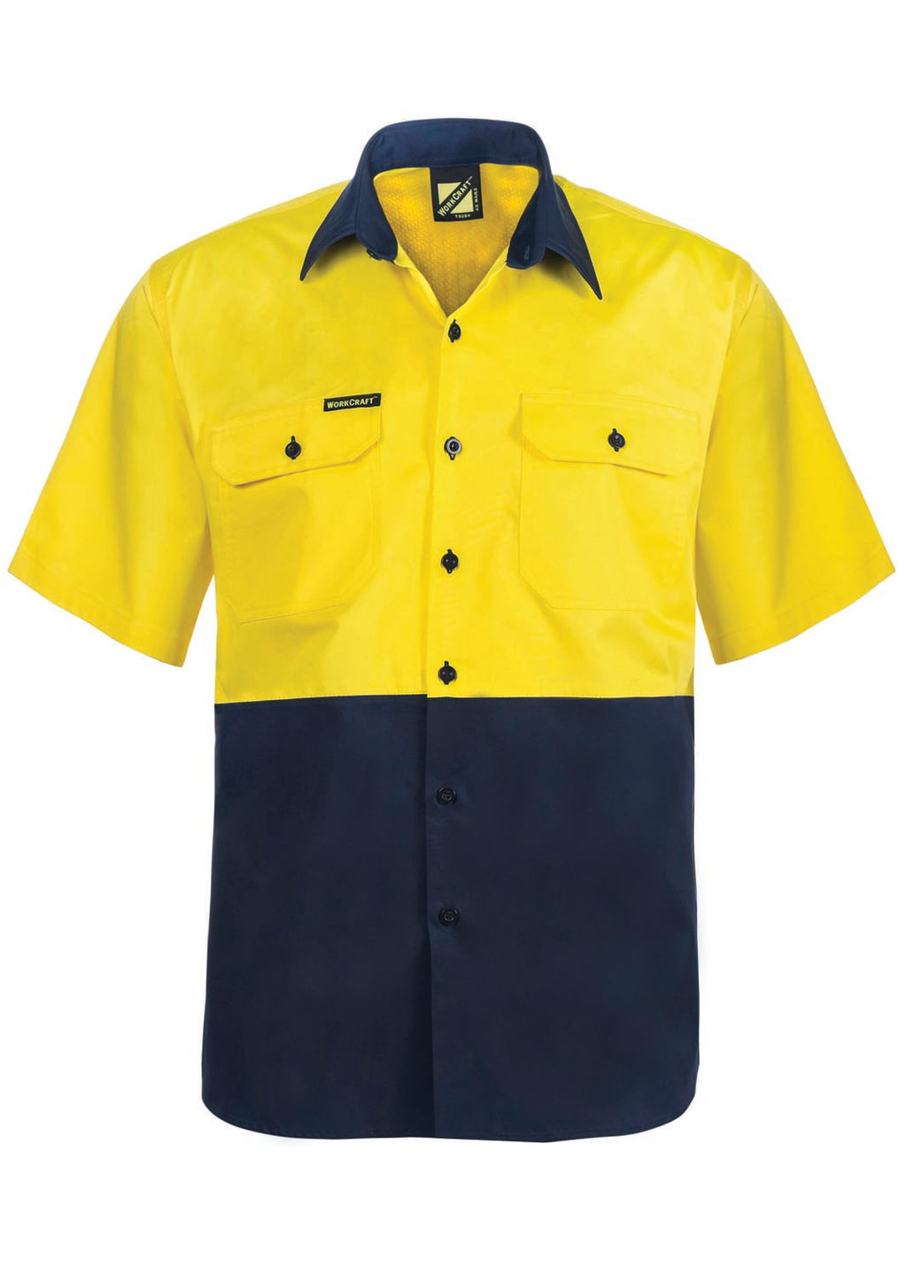 LIGHTWEIGHT HI VIS SHORT SLEEVE VENTED COTTON DRILL SHIRT