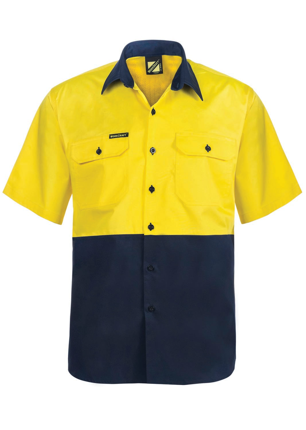 LIGHTWEIGHT HI VIS SHORT SLEEVE VENTED COTTON DRILL SHIRT