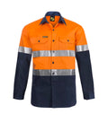 LIGHT WEIGHT HI VIS LONG SLEEVES VENTED COTTON DRILL REFLECTIVE SHIRT WS6030