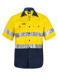 HI VIS SHORT SLEEVE COTTON DRILL REFLECTIVE SHIRT