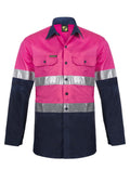 LIGHTWEIGHT LONG SLEEVE VENTED COTTON DRILL REFLECTIVE SHIRT – NIGHT USE ONLY