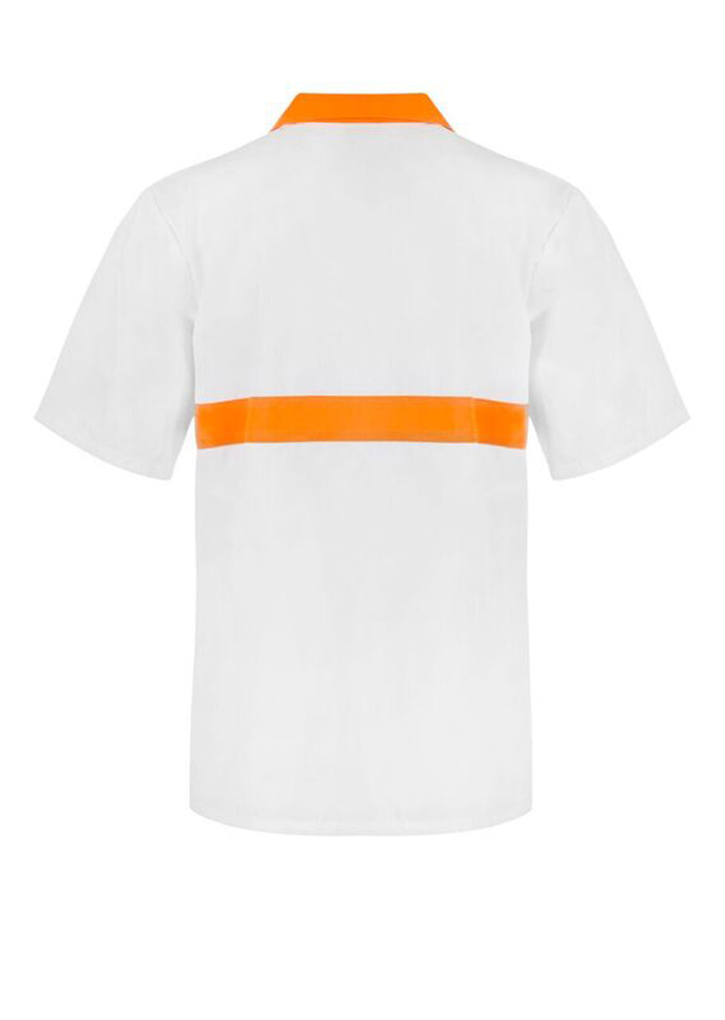 SHORT SLEEVE FOOD INDUSTRY JACSHIRT WITH CONTRAST COLLAR AND CHESTBAND
