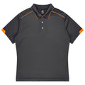 CURRUMBIN KIDS POLOS - SLATE/HI VIZ ORANGE