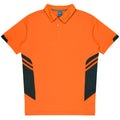 TASMAN KIDS POLOS - NEON ORANGE/SLATE