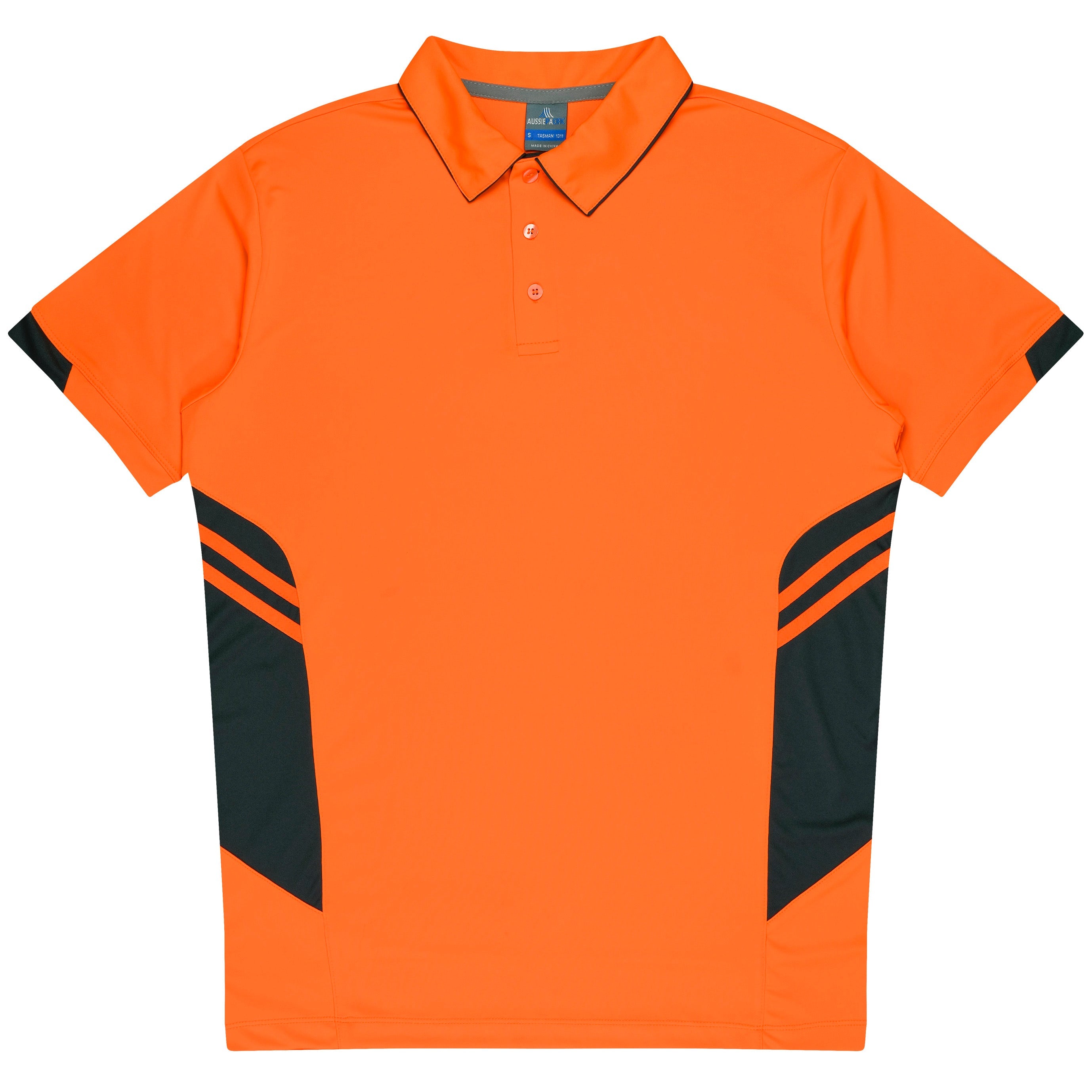 TASMAN KIDS POLOS - NEON ORANGE/SLATE