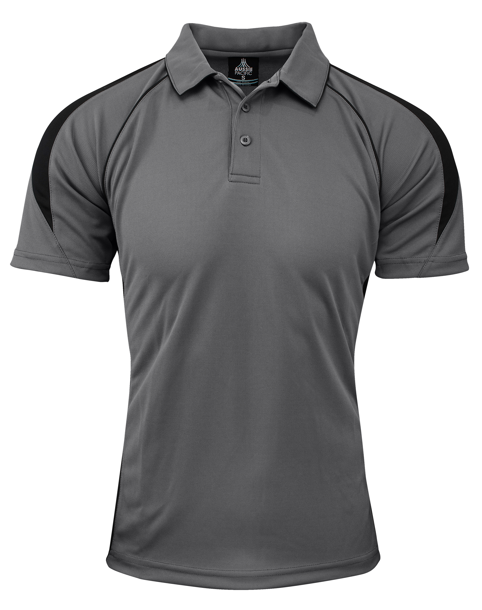 PREMIER MENS POLOS - ASHE/BLACK