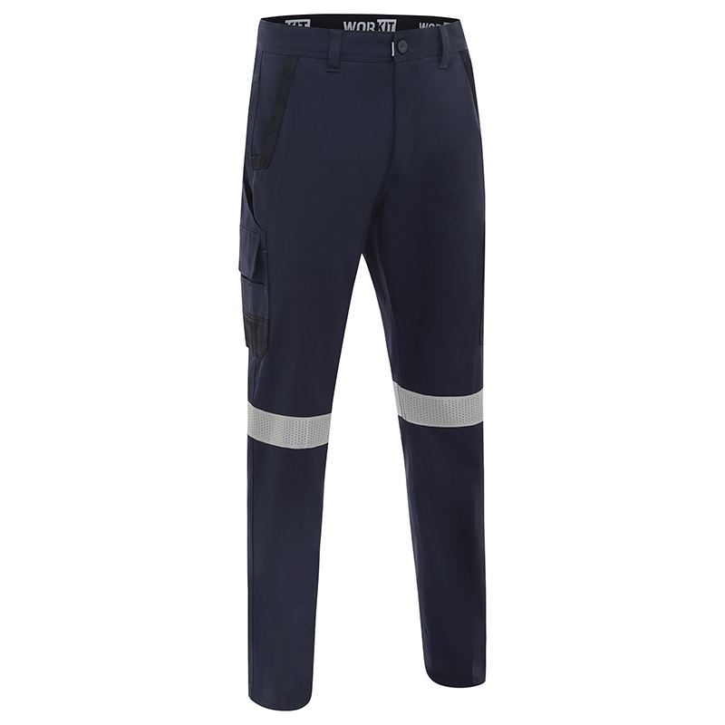 Decoy Canvas Modern Fit Stretch Taped Cargo Pants Navy