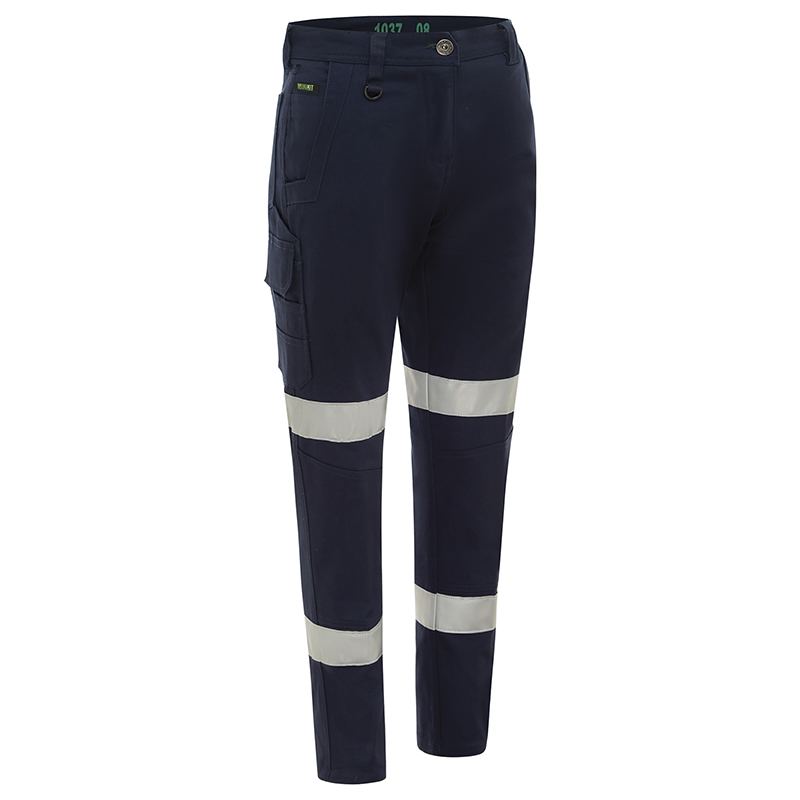 Womens Stretch Biomotion Taped Modern Fit Cargo Pants Navy