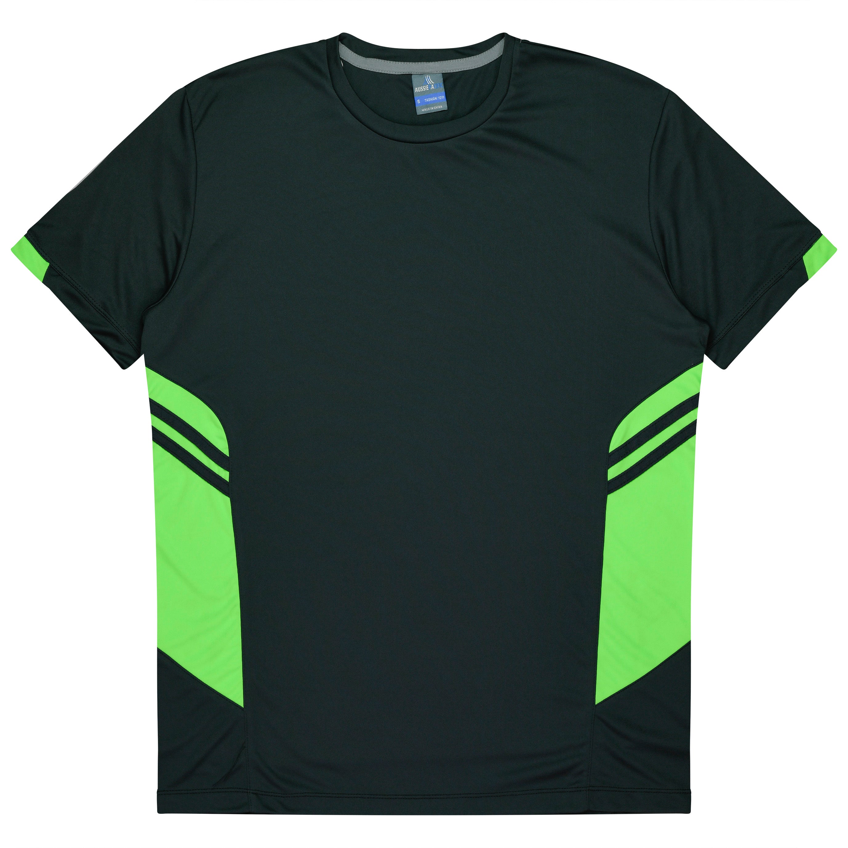 TASMAN MENS TEES - SLATE/NEON GREEN
