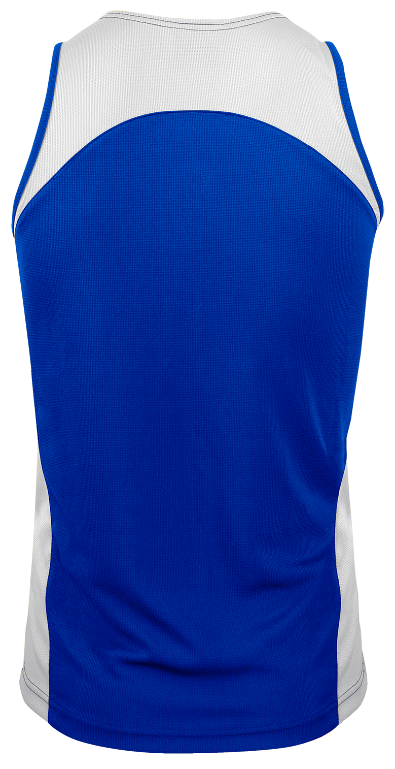 PREMIER MENS SINGLETS - ROYAL/WHITE