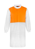 HI VIS LONG SLEEVE FOOD INDUSTRY LONG LENGTH DUSTCOAT WITH MANDARIN COLLAR