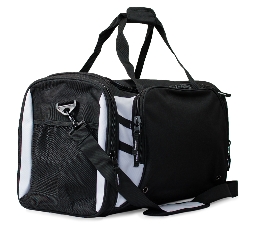 TASMAN SPORTSBAG - BLACK/WHITE