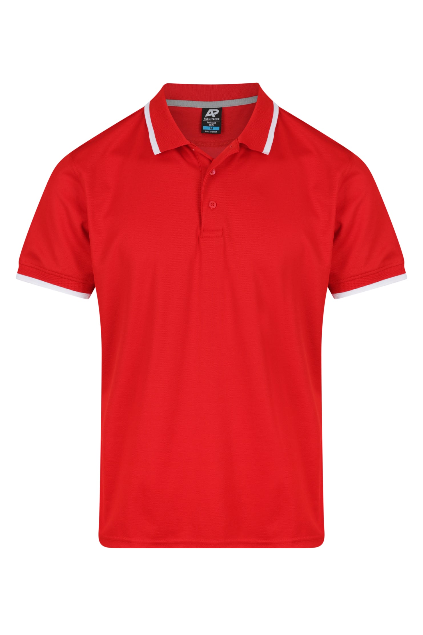 PORTSEA MENS POLOS - RED/WHITE