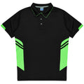 TASMAN KIDS POLOS - BLACK/NEON GREEN