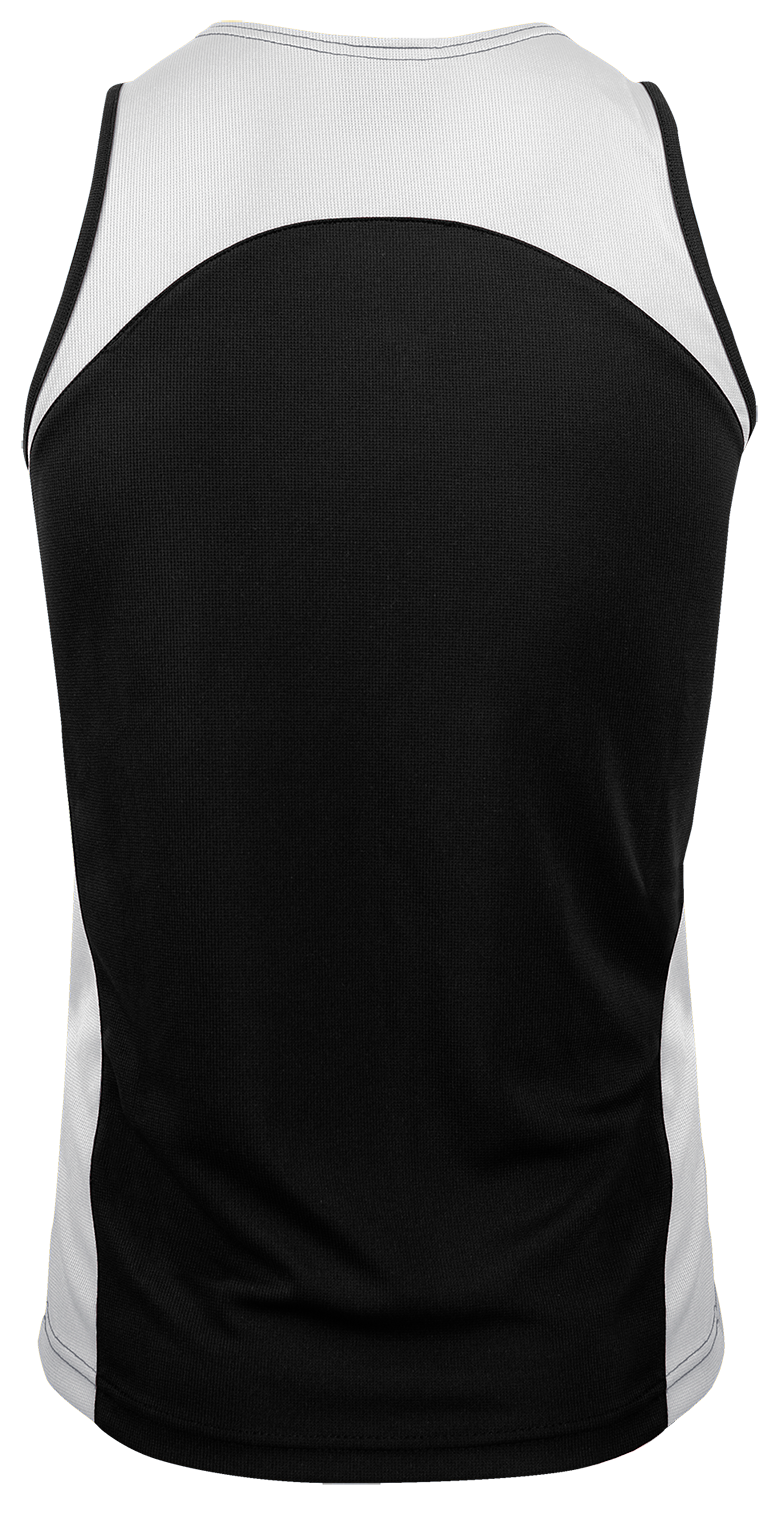 PREMIER MENS SINGLETS - BLACK/WHITE