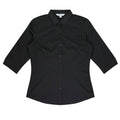 MOSMAN LADY SHIRT 3/4 SLEEVE - BLACK