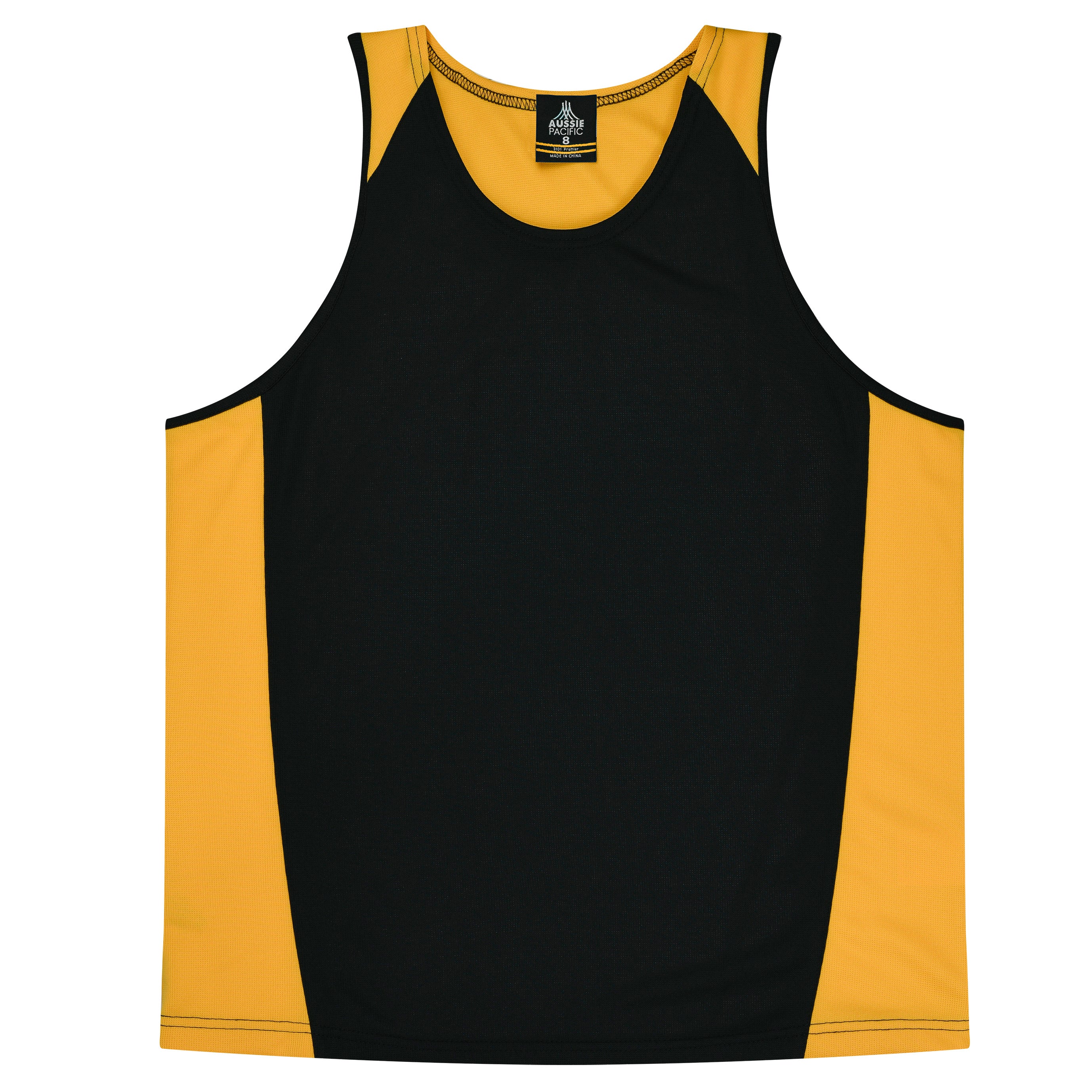 PREMIER KIDS SINGLETS - BLACK/GOLD