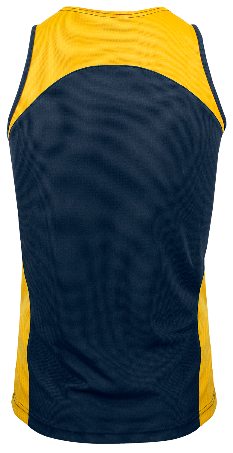 PREMIER MENS SINGLETS - NAVY/GOLD