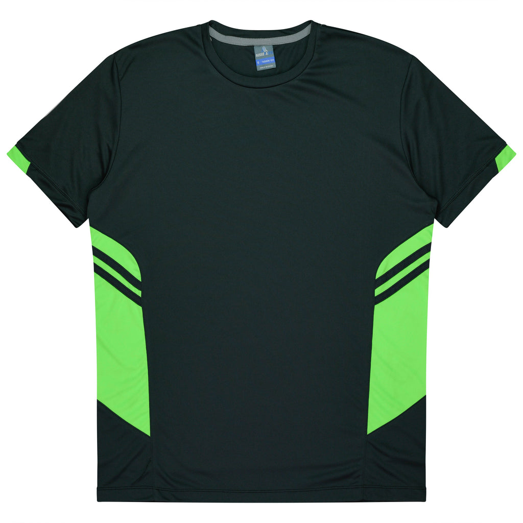 TASMAN KIDS TEES - SLATE/NEON GREEN