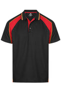 PANORAMA MENS POLOS - BLACK/RED/GOLD