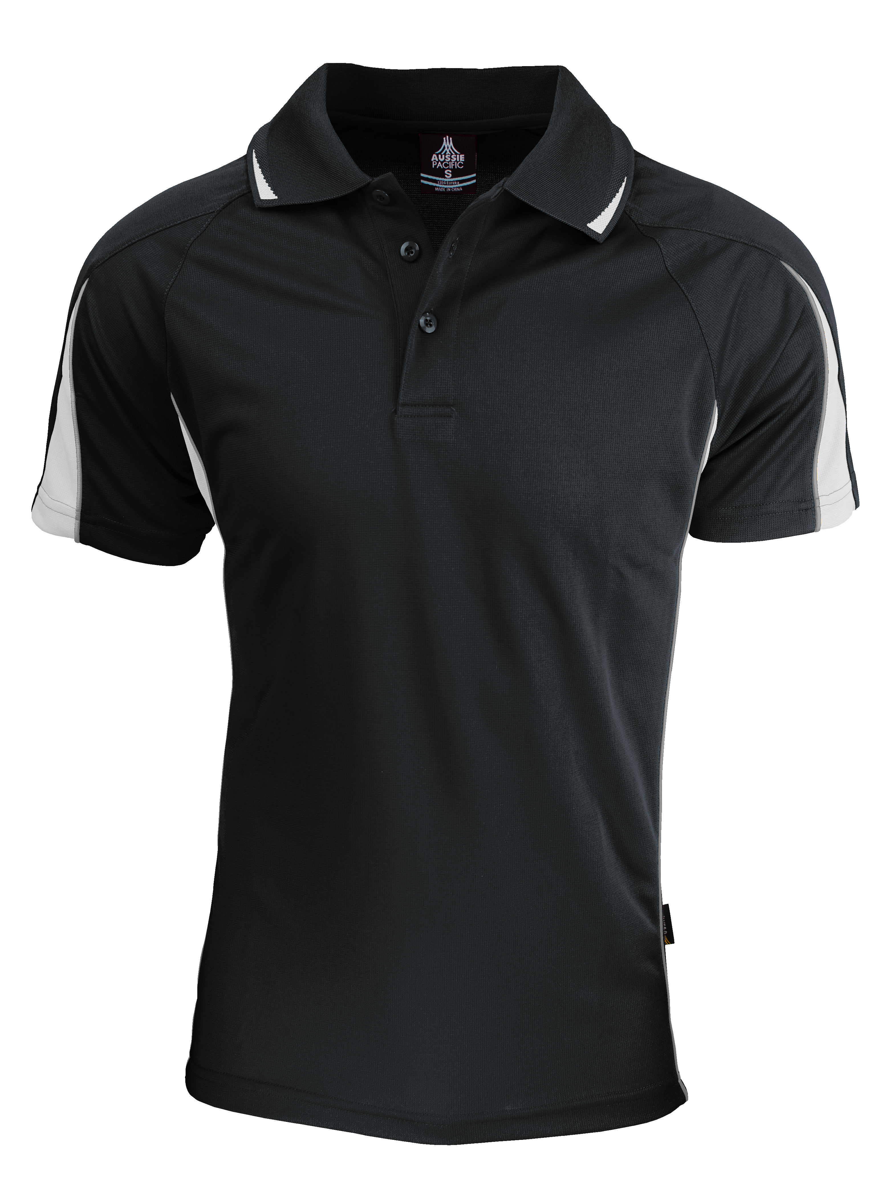 EUREKA MENS POLOS - BLACK/WHITE