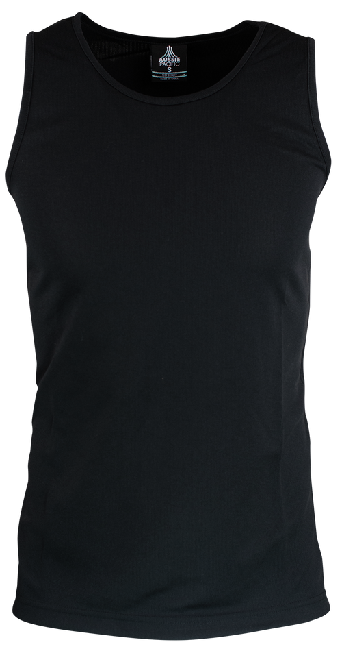 BOTANY MENS SINGLETS - BLACK