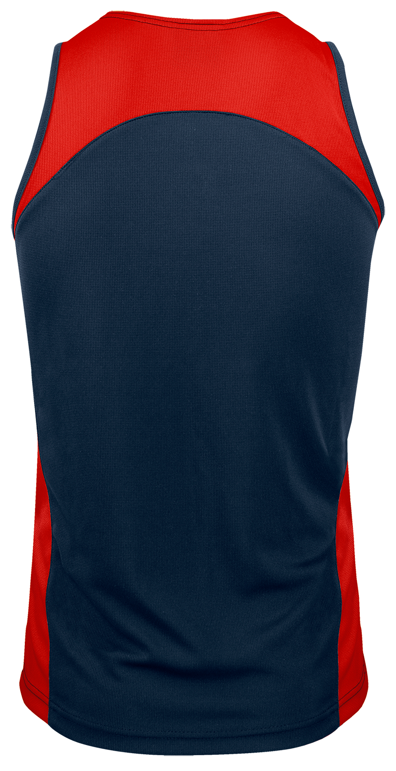 PREMIER MENS SINGLETS - NAVY/RED