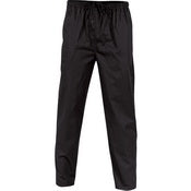 Polyester Cotton Drawstring Chef Pants - Black