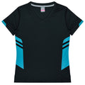 TASMAN LADY TEES - BLACK/TEAL