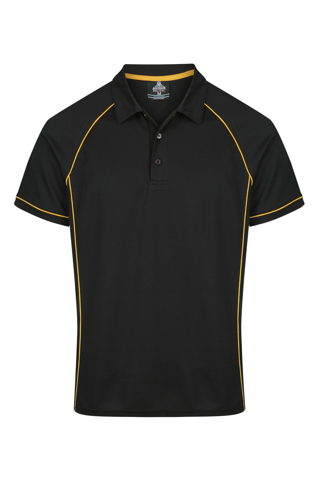 ENDEAVOUR MENS POLOS - BLACK/GOLD