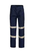REFLECTIVE SINGLE PLEAT COTTON DRILL INDUSTRIAL LAUNDRY TROUSER