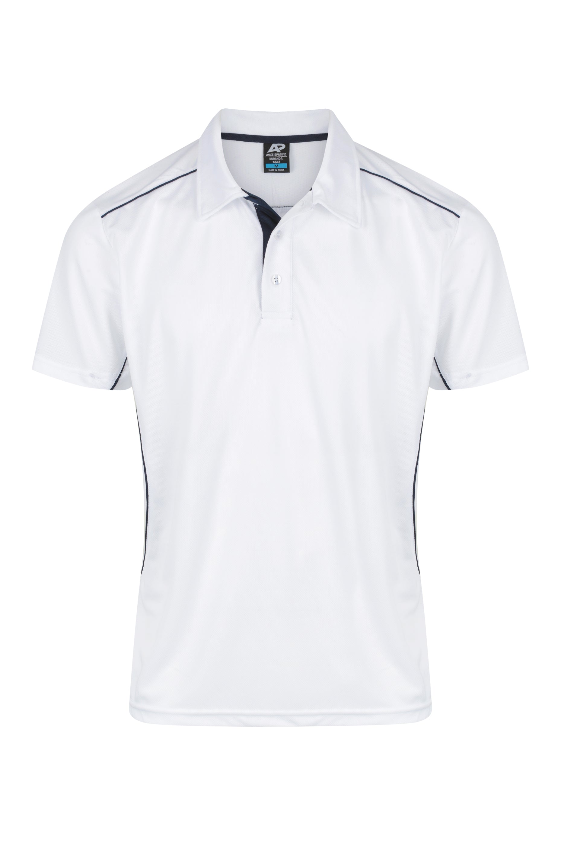 KURANDA MENS POLOS - WHITE/NAVY