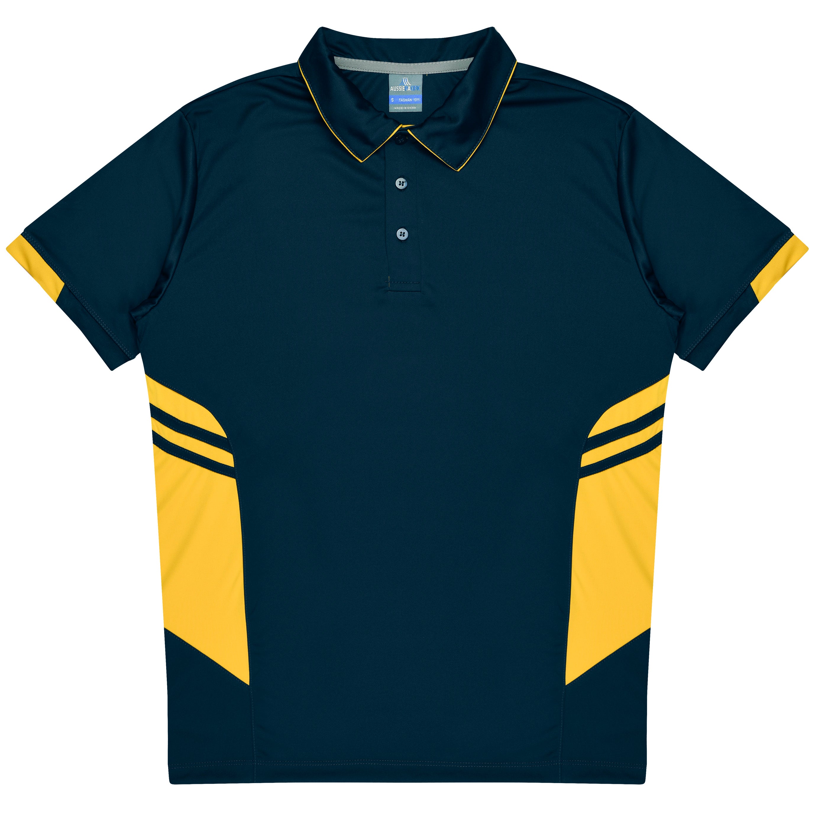 TASMAN KIDS POLOS - NAVY/GOLD