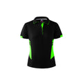TASMAN LADY POLOS - BLACK/NEON GREEN