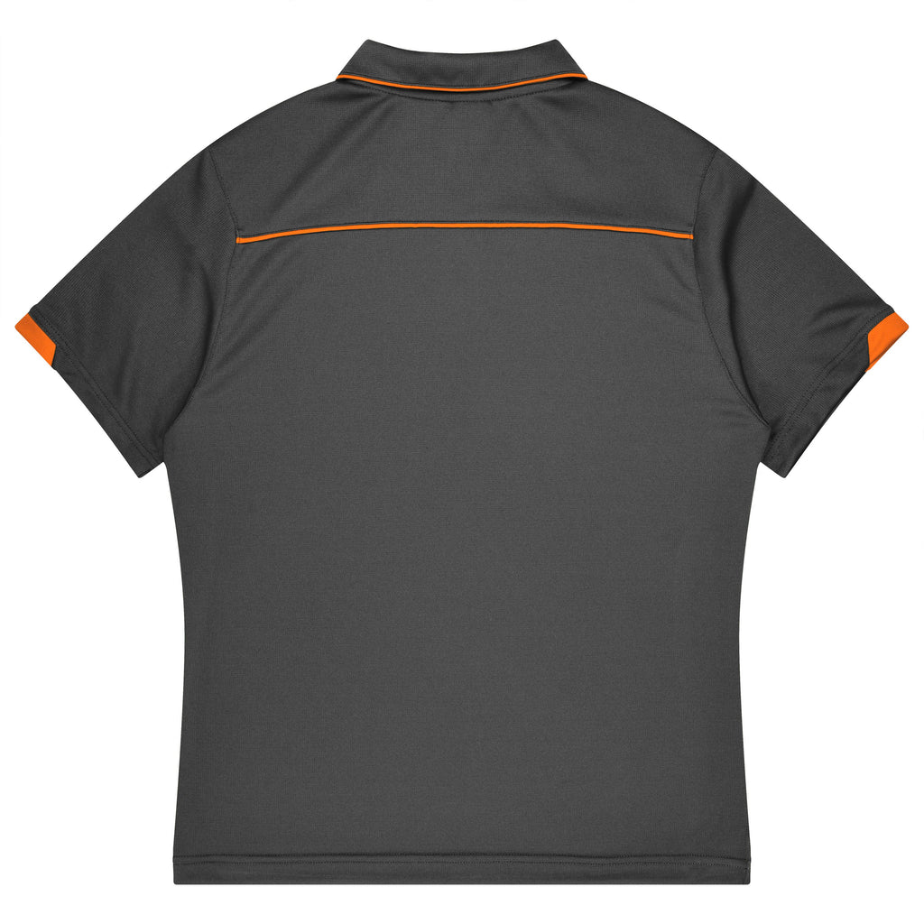 CURRUMBIN KIDS POLOS - SLATE/HI VIZ ORANGE