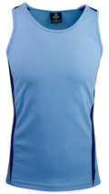 EUREKA MENS SINGLETS - SKY/NAVY