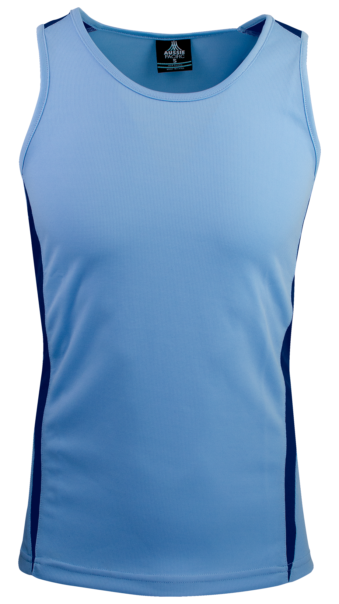 EUREKA MENS SINGLETS - SKY/NAVY