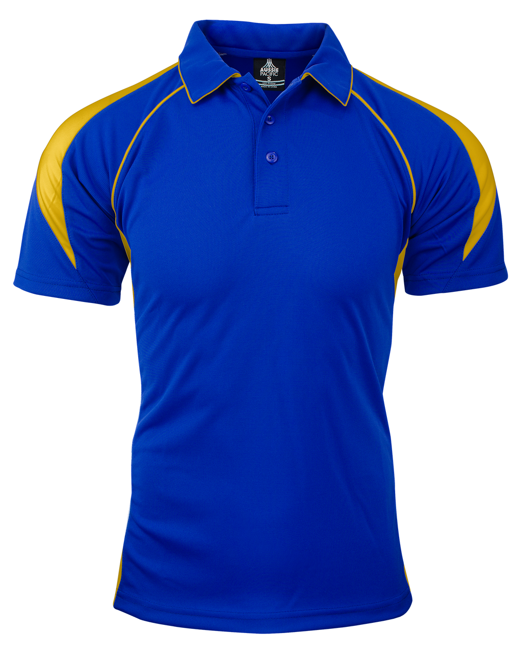 PREMIER MENS POLOS - ROYAL/GOLD