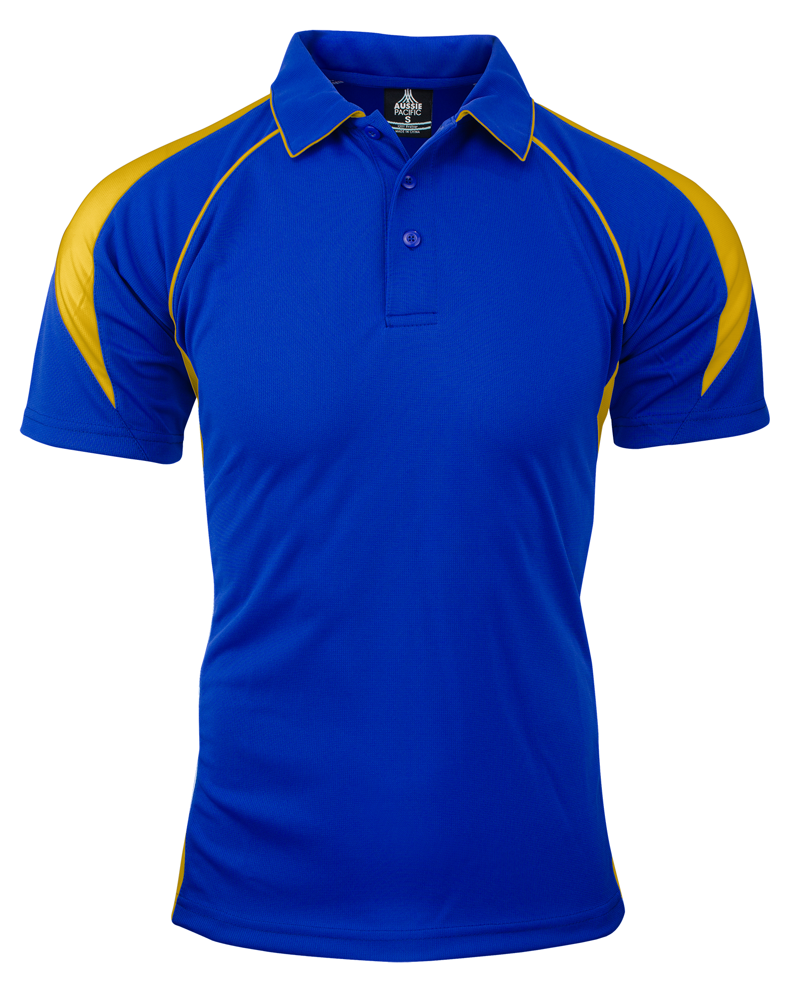 PREMIER MENS POLOS - ROYAL/GOLD