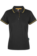 COTTESLOE LADY POLOS - BLACK/GOLD