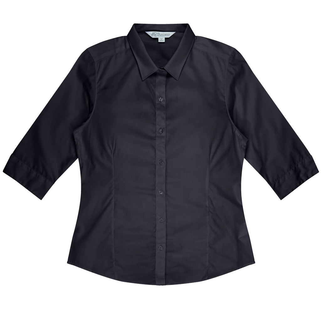 KINGSWOOD LADY SHIRT 3/4 SLEEVE - BLACK