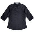 KINGSWOOD LADY SHIRT 3/4 SLEEVE - BLACK