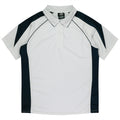 PREMIER MENS POLOS - WHITE/NAVY